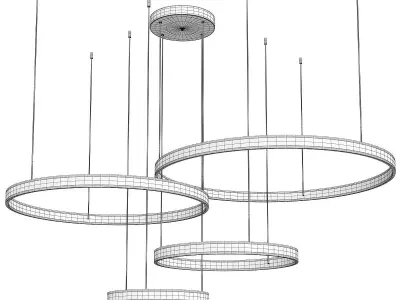 Coffee Rings Suspension Pendant Light  Low-poly 3D model