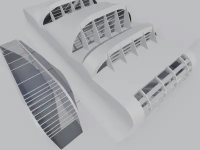 Futuristic Architectural Dome Interior 3D model