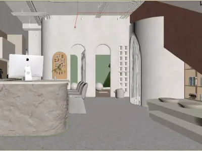 yoga room Low-poly 3D model