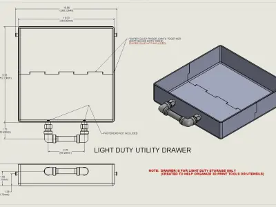 Light Utility - Storage Drawer - 3D Print Files 3D print model