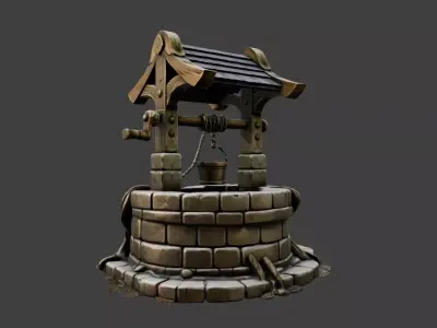 Forest Well Low-poly 3D model