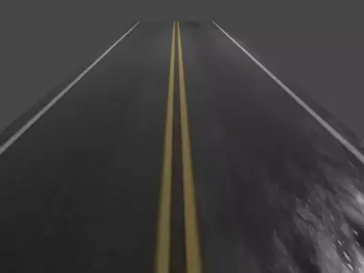 Realistic Road with stripe 3D model