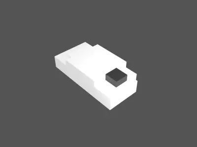 Voxel Mouse v1 004 Low-poly 3D model