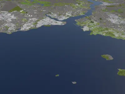 Istanbul Turkey 50x50km City 3D Map 3D model