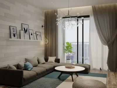 Living Room Dining Room 3D model