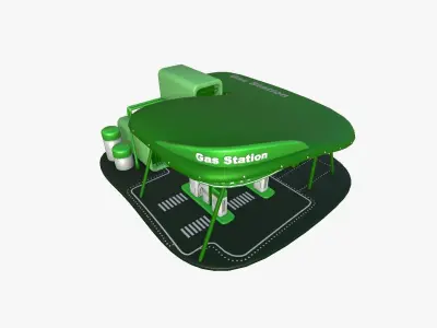 SciFi Gas Station A06 Green - Sci Fi Exterior Design Low-poly 3D model