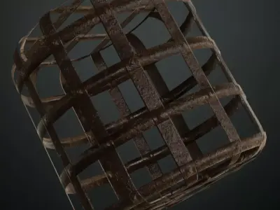 Rusted Iron Prison Bars Metal PBR Seamless Texture