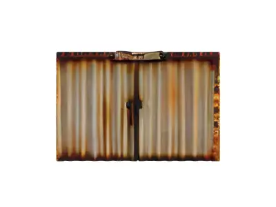 Rusty Corrugated Metal Double Doors Low-poly 3D model