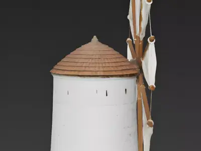 Mediterranean Stone Windmill 3D Model Low-poly 3D model