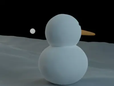 Snow Man Low-poly 3D model