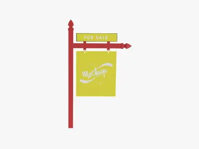 Real Estate Sign Low-poly 3D model