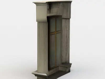Window with wooden frame Low-poly 3D model purchase