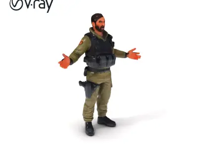 Tactical Operative D Character Model  Rigged and Animated Sol... Low-poly 3D model