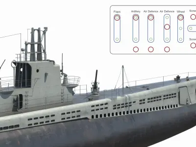  USS Gato SS-212 Submarine Displayed Rigged 