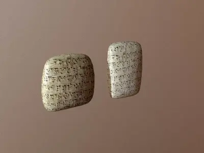 Cuneiform Clay Tablets Low-poly 3D model