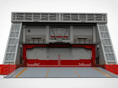 antinuclear gate with a ramp 3D model