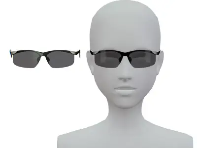 Cartoon High Poly Subdivision Glasses Black Low-poly 3D model