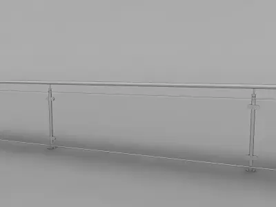 Iron Glass Railing Low-poly 3D model