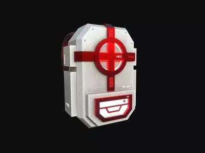 Sci-Fi Medic Kit Backpack - Character Design Low-poly 3D model