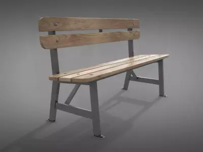 Bench wooden 3D model