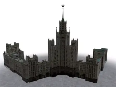Moscow House Building61 Low-poly 3D model
