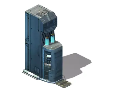 Sci Fi Building-connection wall 03 3D model