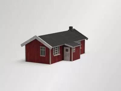 Traditional Norwegian House  Low-poly 3D model