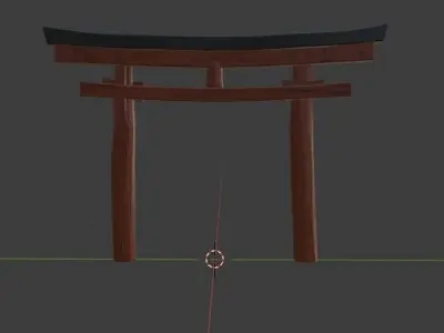 Japanese Portal  Low-poly 3D model