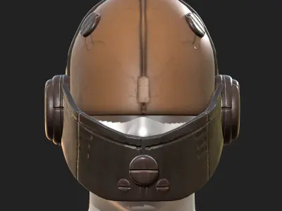 Helmet scifi fantasy PBR textures low poly futuristic  Low-poly 3D model