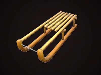 SLED CARTOON STYLIZED Low-poly 3D model