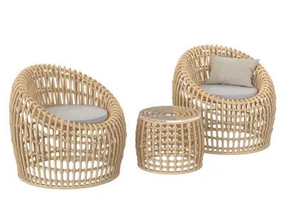 Rattan Furniture 3D model