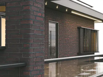 Exterior Brick Villa 3D model