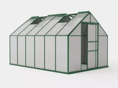 Greenhouse Merkur 9900 Glass Green Low-poly 3D model