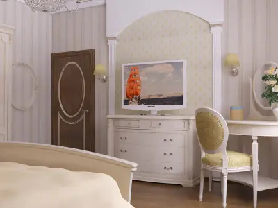 Bedroom in a classic style 3D model
