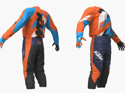  KTM Junior Motocross Rider in Racing Gear 