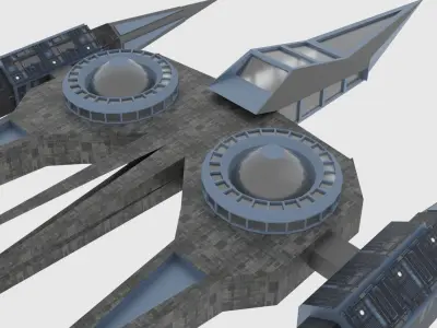 Zenit-A Spaceship  Low-poly 3D model