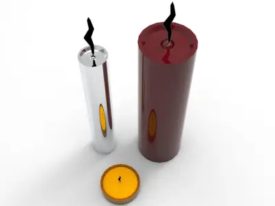 Candles 3d model candle and candle 3D model