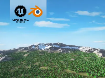 Volcano Mountain Range Version 1 3D model