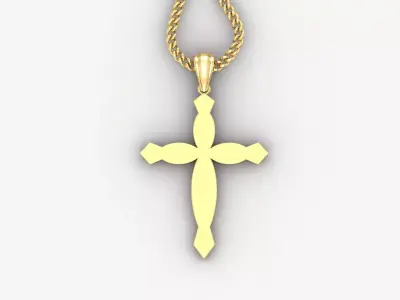 Light Gold 18K Cross Pendant 1CP056 3D print model
