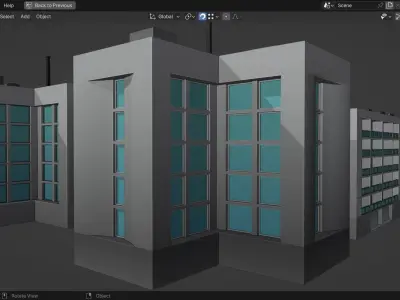 Low Poly Apartment Buildings Pack 1 Low-poly 3D model