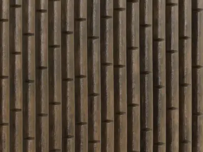 Polished Dark Bamboo Wood Planks PBR Seamless Texture