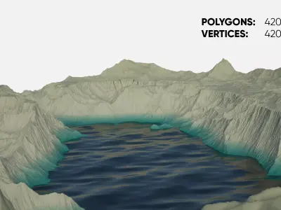 Rocky hills and valleys 3D model