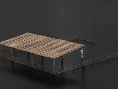 West Wild Stable 01 Low-poly 3D model