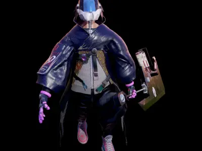 Cyber hunter Low-poly 3D model