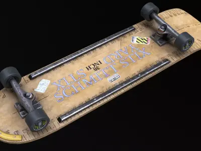 Stylish Skateboarding Low-poly 3D model