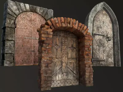Medieval Doors 3D Model Pack