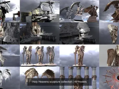 Holy Heavens sculpture collection 3D Model Pack