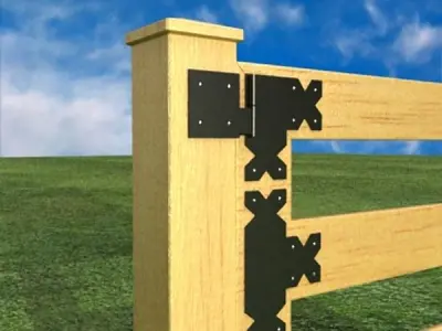 Wooden fence high detail 3D model