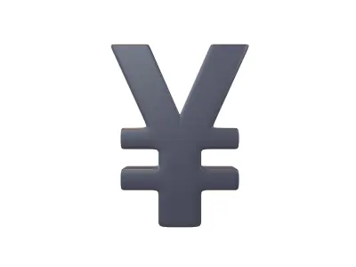 Yen Symbol v2 004 Low-poly 3D model