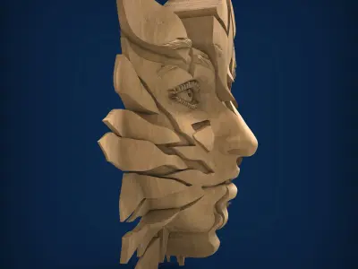 Carved panel painting STL 3D model 33